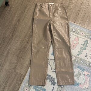 Abercrombie & Fitch Metallic Taupe Straight-Leg Women’s Jeans